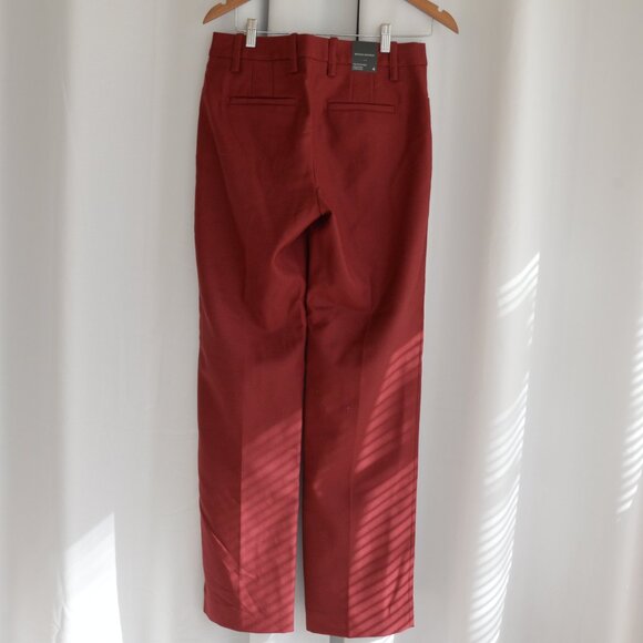 NWT Banana Republic Red Wool High Rise Straight Leg Trousers Sz 4 - Picture 4 of 9